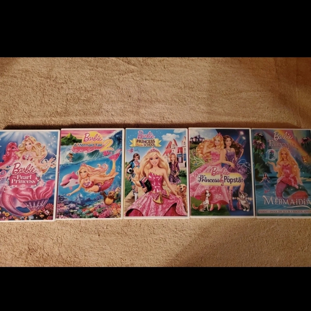 Lot of 5 Barbie DVDs